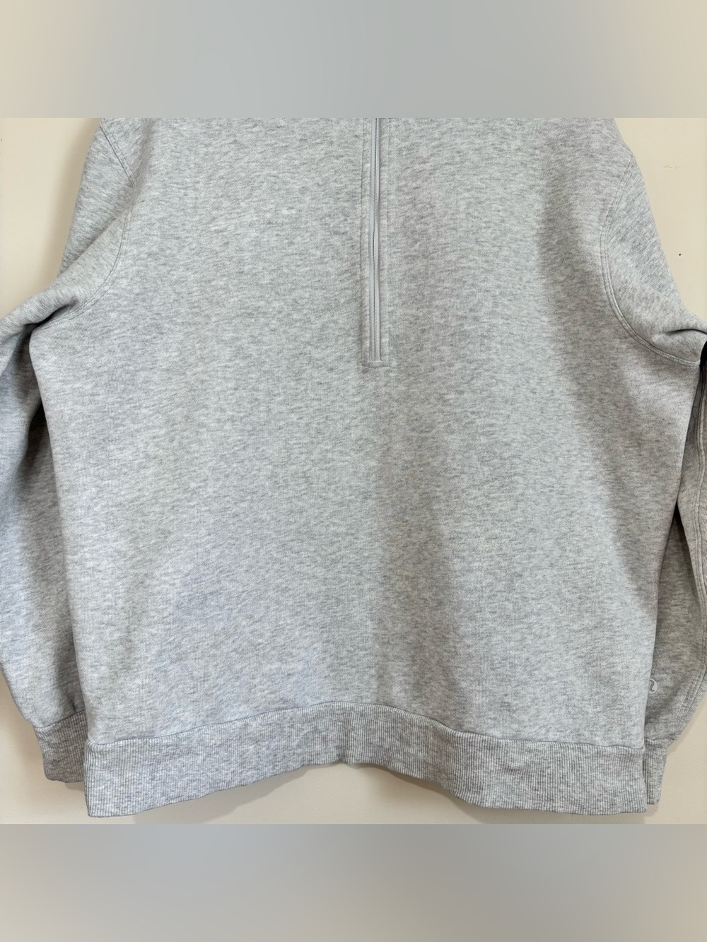 Lululemon steady state half zip mock collar oversize gray crop fleece sweatshirt - Picture 5 of 15